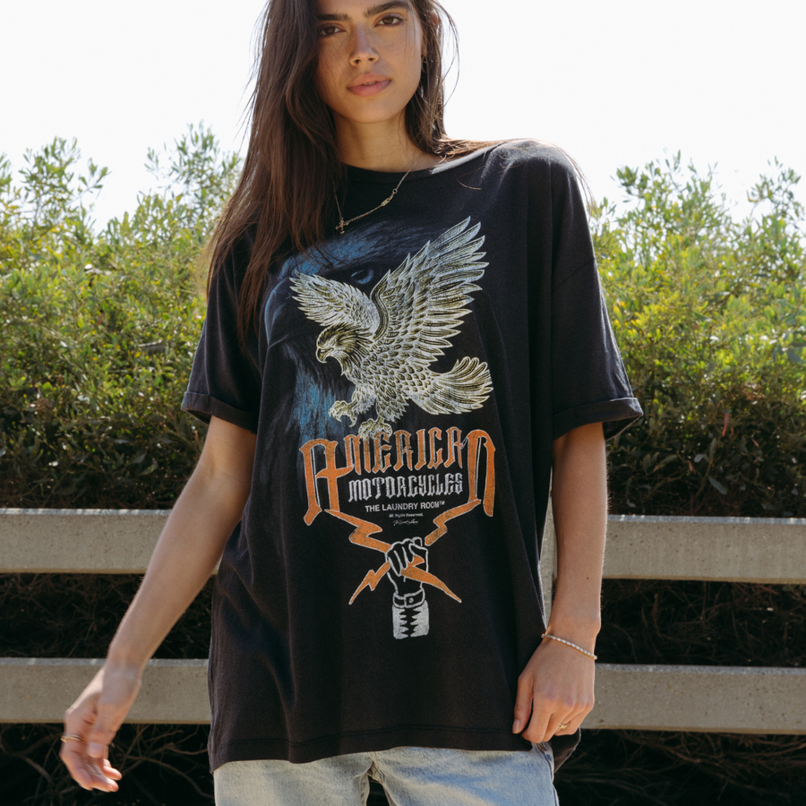 American Motorcycles - Oversized Tee - Black Snow - The Laundry Room