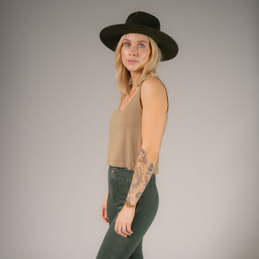 Essentials - Boxy Tank - Camel Gold - The Laundry Room