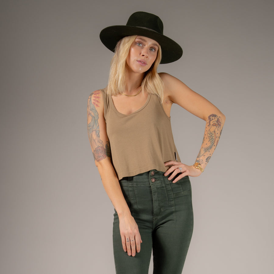 Essentials - Boxy Tank - Camel Gold - The Laundry Room