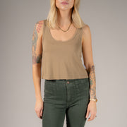 Essentials - Boxy Tank - Camel Gold - The Laundry Room