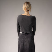 Essentials - Long Sleeve Ribbed Tee - Black Snow - The Laundry Room