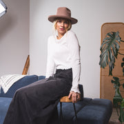 Essentials - Long Sleeve Ribbed Tee - White - The Laundry Room