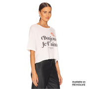 Hello I Love You - Crop Oversized Tee - White - The Laundry Room