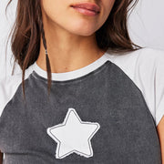 Stardom - Baby Tee - Black Snow & White - The Laundry Room