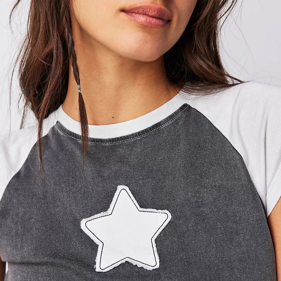 Stardom - Baby Tee - Black Snow & White - The Laundry Room