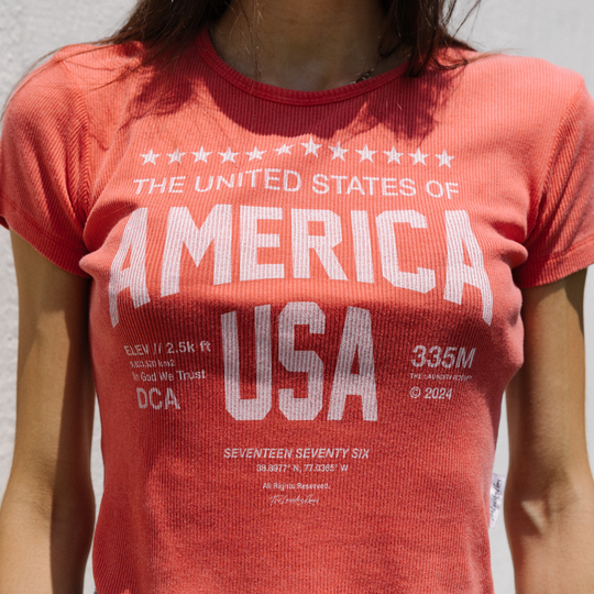 Welcome To America - Baby Tee - Vintage Red - The Laundry Room