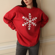 Snowflake Rhinestone - Jump Jumper - Vintage Red
