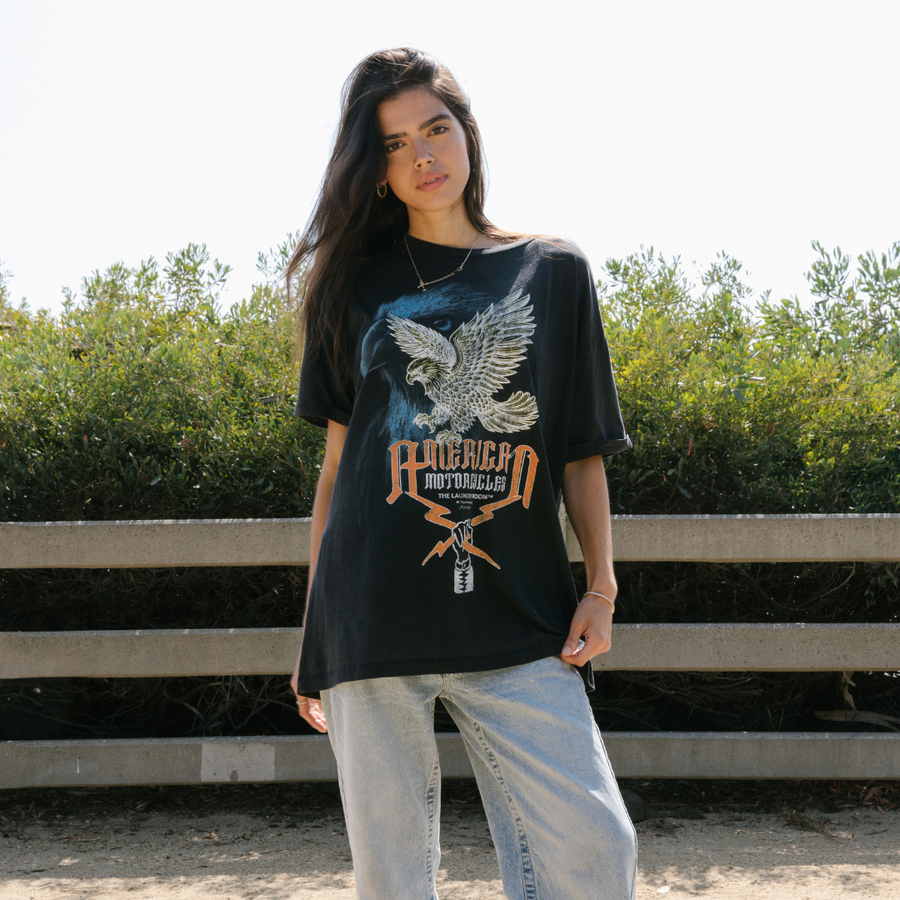 American Motorcycles - Oversized Tee - Black Snow - The Laundry Room