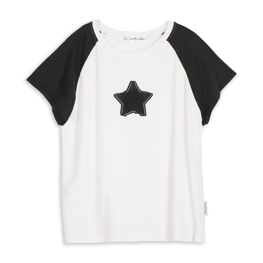 Stardom - Baby Tee - White & Black Snow White & Black Snow / XS