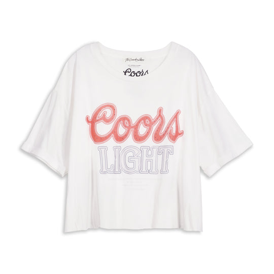 Coors Neon Light - Crop Oversized Tee - White White / XS