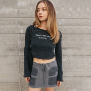 There's A Little Witch In All Of Us - Long Sleeve Ribbed Tee - Black Snow