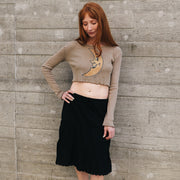 Moonstruck - Long Sleeve Ribbed Tee - Camel Gold