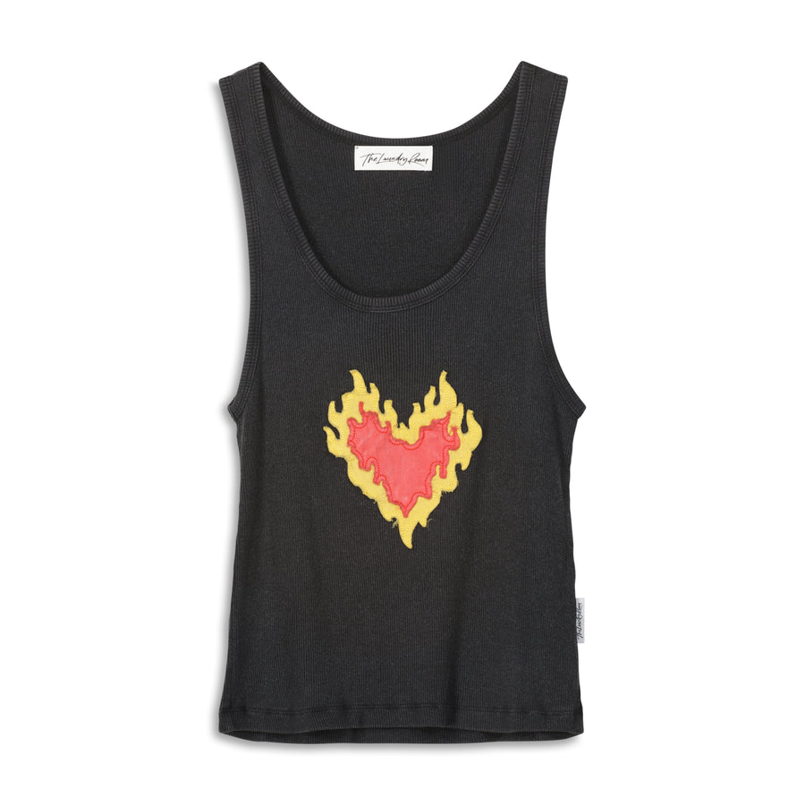 Burn Heart Stitch - Rib Tank - Black Snow Black Snow / XS