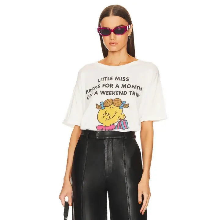 Little Miss Weekend Trip - Oversized Tee - White