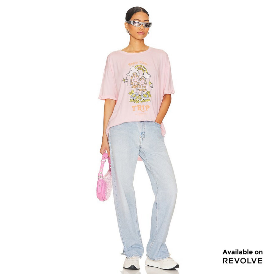 Enjoy Your Trip - Oversized Tee - Blush Pink Blush Pink / XS