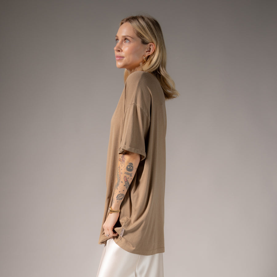 Essentials - Oversized Tee - Camel Gold Camel Gold / XS