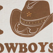 I Heart Cowboys - Perfect Ringer Tee - Bone & Brown - The Laundry Room