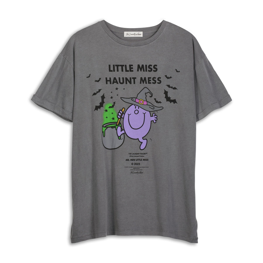 Little Miss Haunt Mess - Oversized Tee - Gravity Grey - The Laundry Room