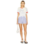 Saint Tropez - Perfect Ringer Tee - White & Red - The Laundry Room