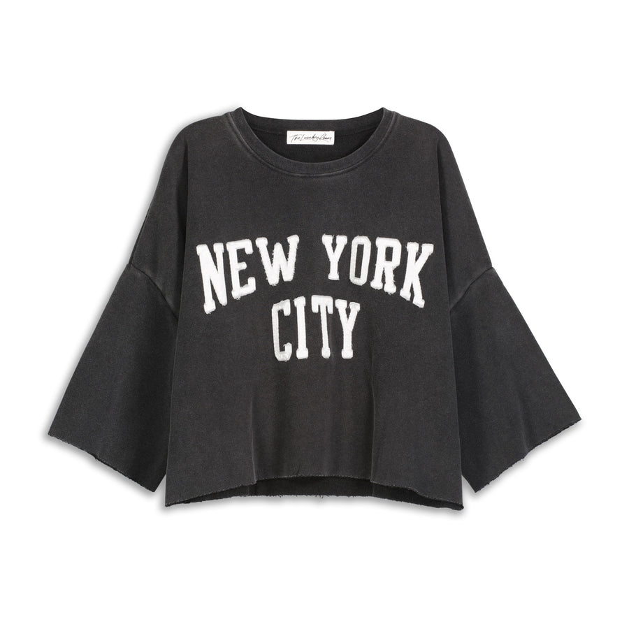 New York City Patchwork - Crop Jumper - Black Snow - The Laundry Room