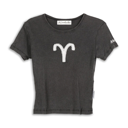 Aries Stitch - Baby Tee - Black Snow - The Laundry Room