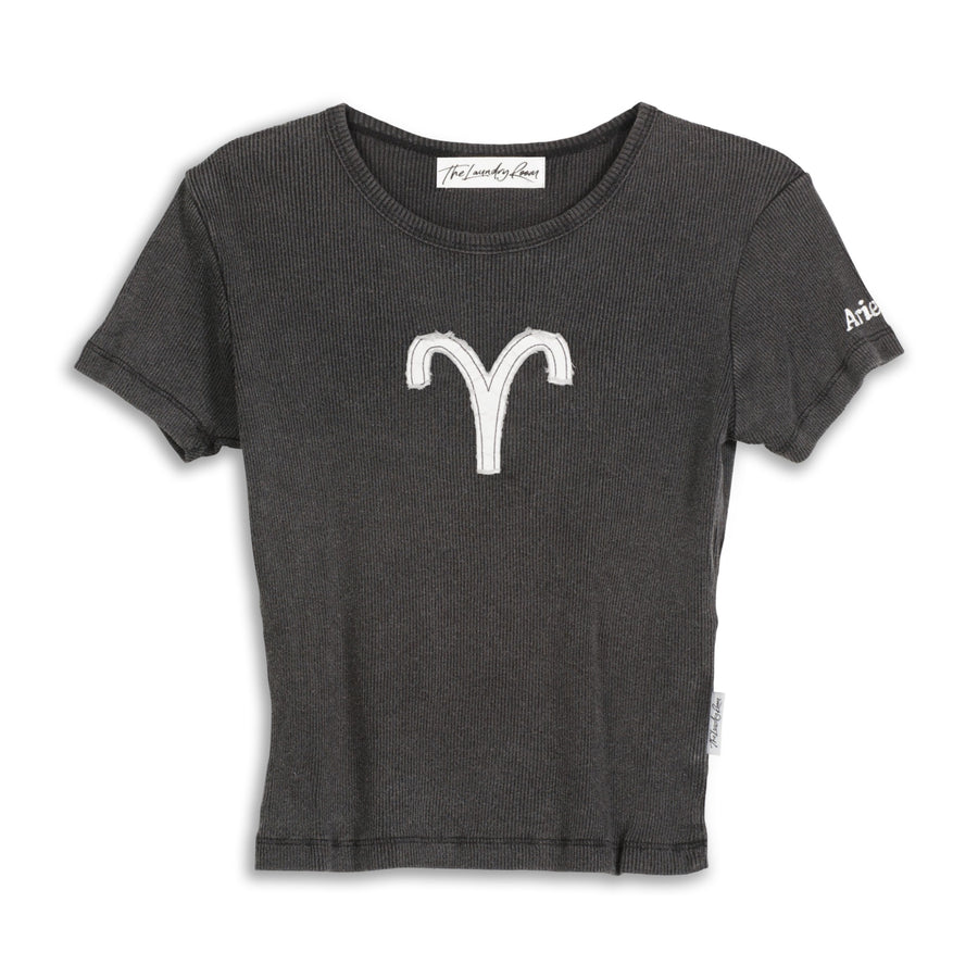 Aries Stitch - Baby Tee - Black Snow - The Laundry Room