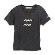 Aquarius Stitch - Baby Tee - Black Snow - The Laundry Room