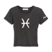 Pisces Stitch - Baby Tee - Black Snow - The Laundry Room