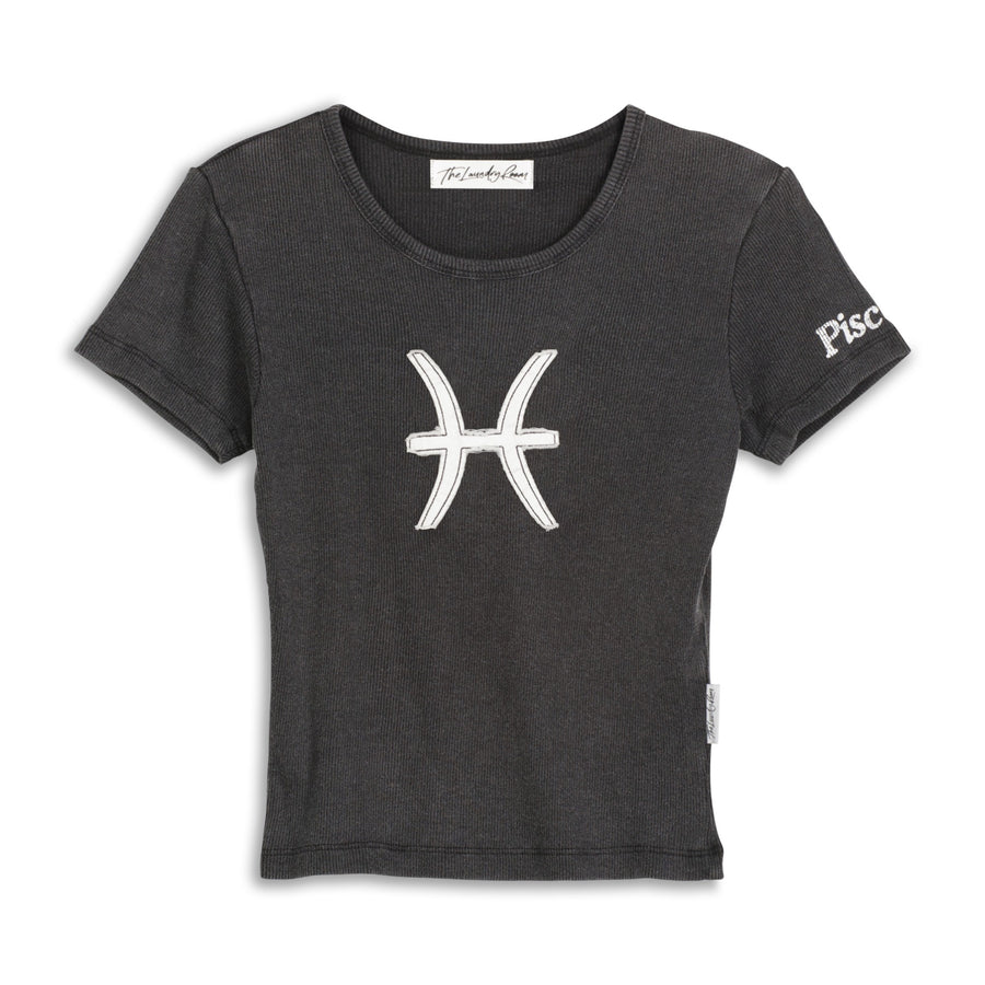 Pisces Stitch - Baby Tee - Black Snow - The Laundry Room