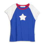 Stardom - Baby Tee - Vintage Blue & White - The Laundry Room