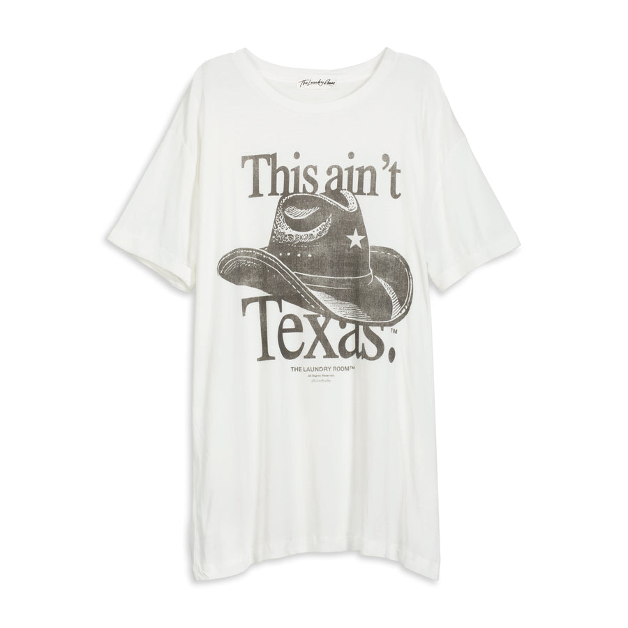 This Ain'T Texas - Oversized Tee - White - The Laundry Room