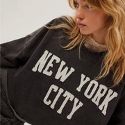 New York City Patchwork - Crop Jumper - Black Snow - The Laundry Room