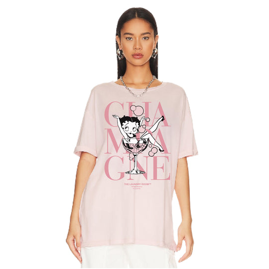 Champagne Betty - Oversized Tee - Blush Pink - The Laundry Room