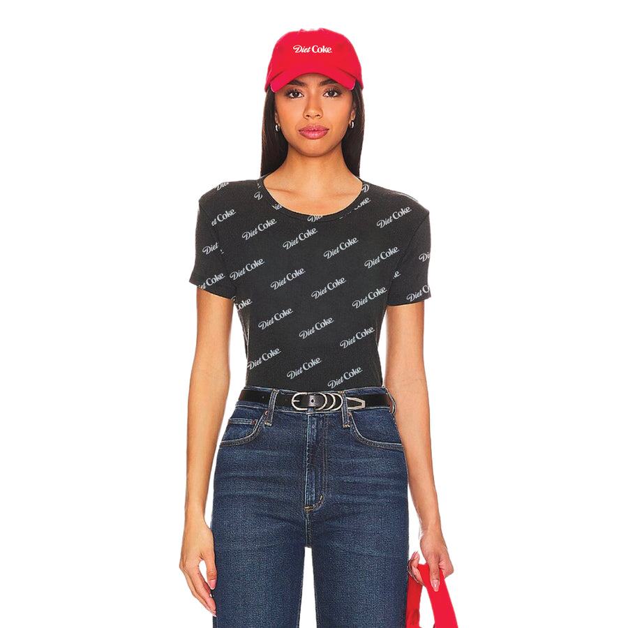 Diet Coke Pattern - Baby Tee - Black Snow - The Laundry Room