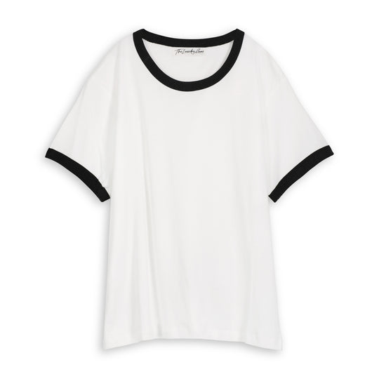 Essentials - Perfect Ringer Tee - White & Black Snow - The Laundry Room