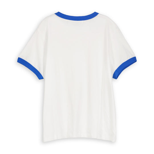 Essentials - Perfect Ringer Tee - White & Blue - The Laundry Room