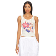 We Want Coke  - Rib Tank - White & Tan Stripe - The Laundry Room