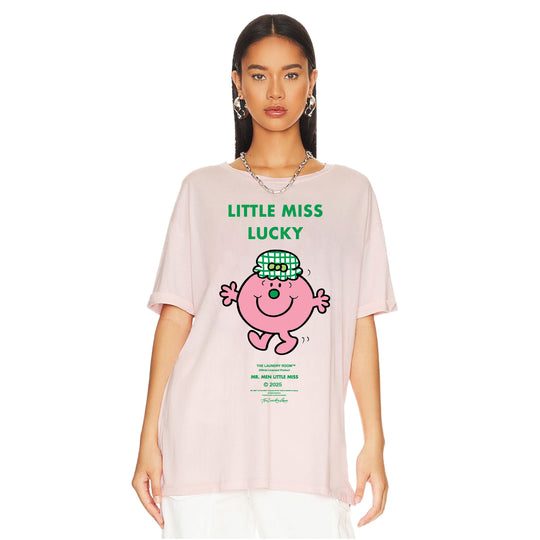 Little Miss Lucky - Oversized Tee - Blush Pink - The Laundry Room