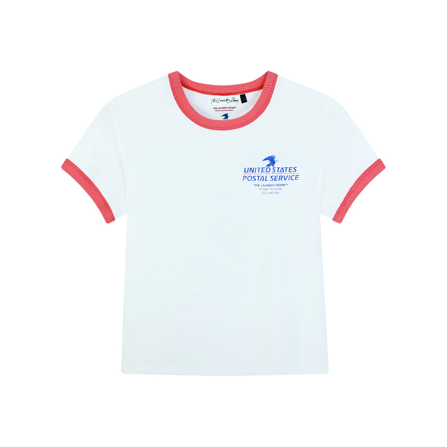 Official Usps Tm - Perfect Ringer Tee - White & Red - The Laundry Room