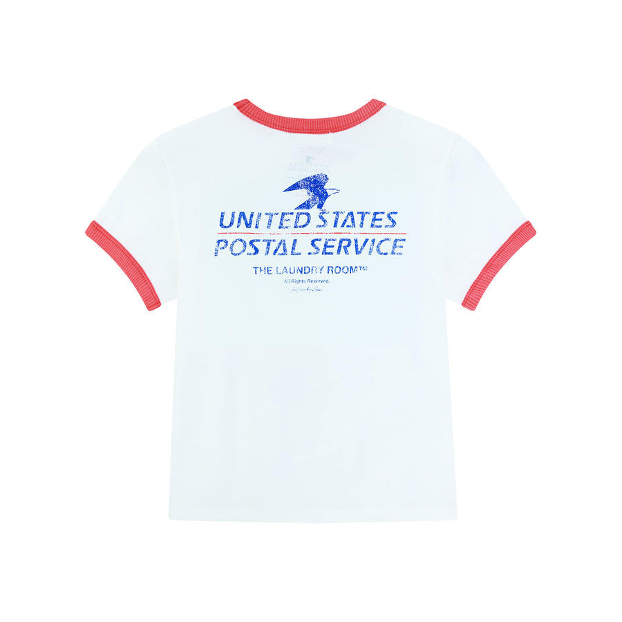 Official Usps Tm - Perfect Ringer Tee - White & Red - The Laundry Room