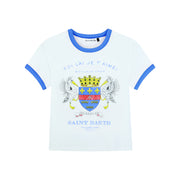 Saint Barth Crest - Perfect Ringer Tee - White & Blue - The Laundry Room