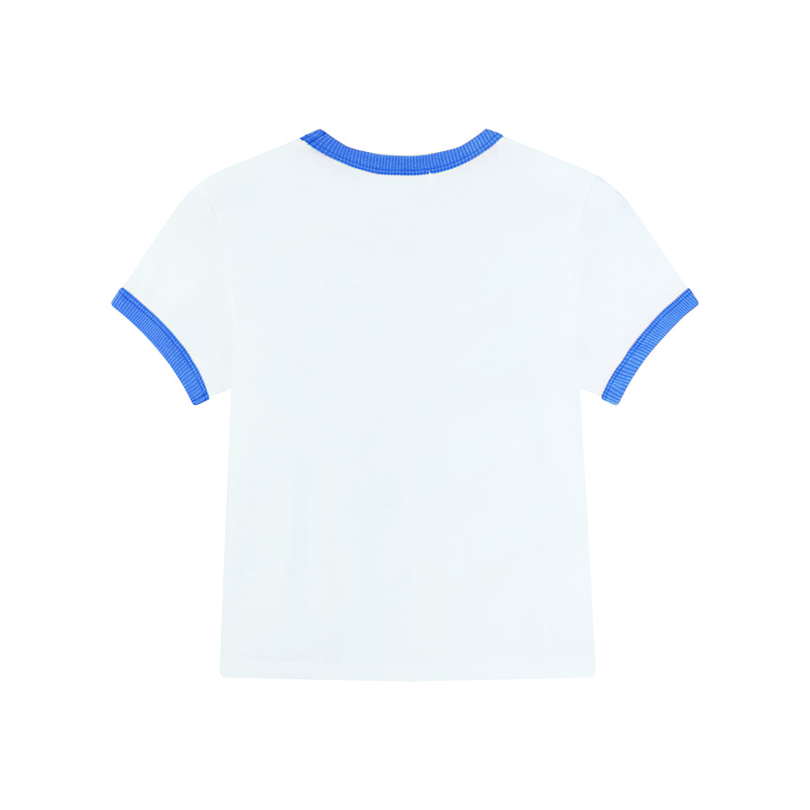 Saint Barth Crest - Perfect Ringer Tee - White & Blue - The Laundry Room
