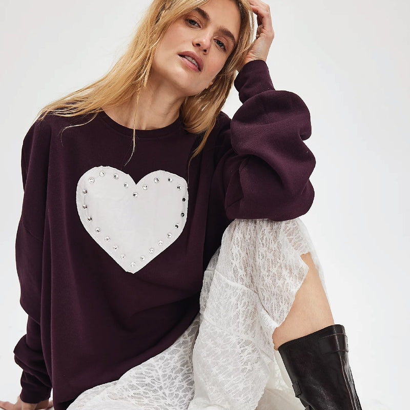 Rhinestone Heart - Jump Jumper - Chocolate - The Laundry Room