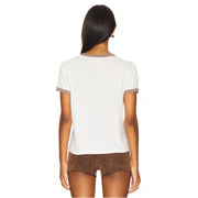 I Heart Cowboys - Perfect Ringer Tee - Bone & Brown - The Laundry Room