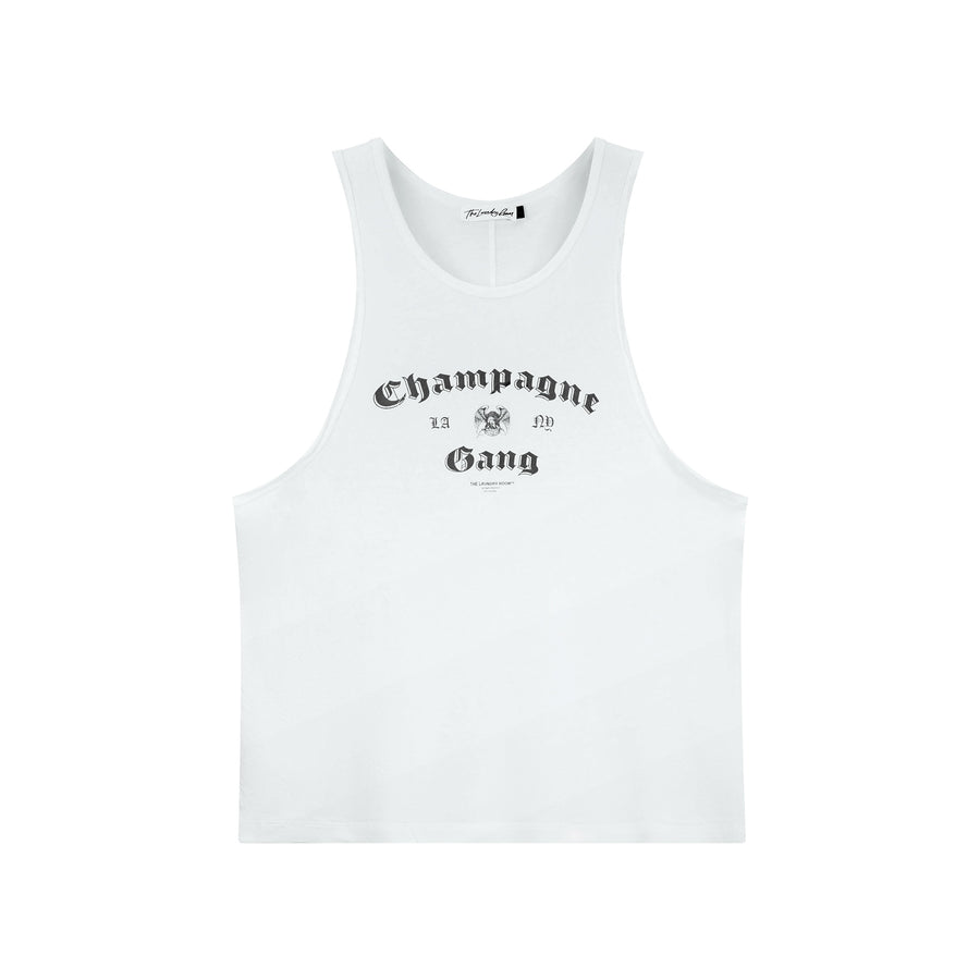 Champagne Gang - Papa Tank - White - The Laundry Room