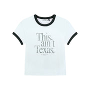 This Ain'T Texas Official Tm - Perfect Ringer Tee - White & Black Snow - The Laundry Room