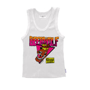 Beerabunga Stamp - Rib Tank - White - The Laundry Room