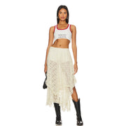 Country Girls - Super Crop Rib Tank - White & Red - The Laundry Room