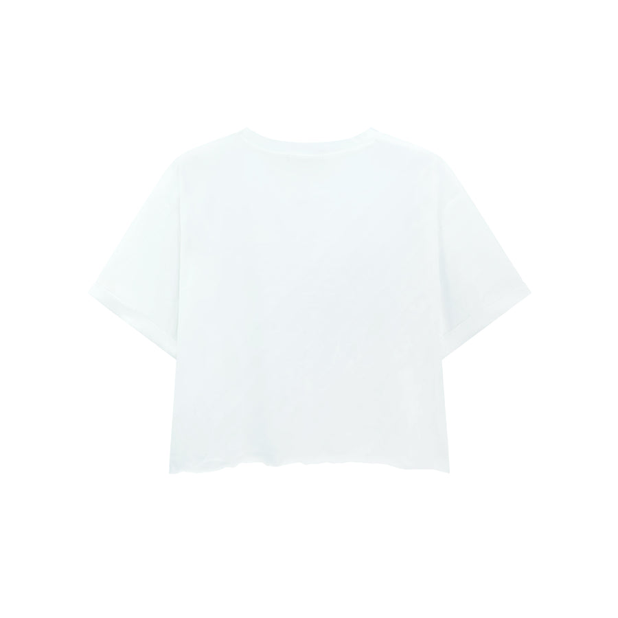 Hello I Love You - Crop Oversized Tee - White - The Laundry Room