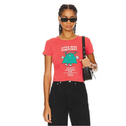 Little Miss Christmas - Baby Tee - Vintage Red - The Laundry Room